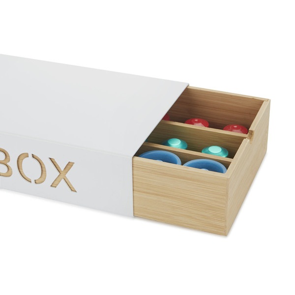 BALVI Contenitore Coffee Box bianco metallo-bamboo