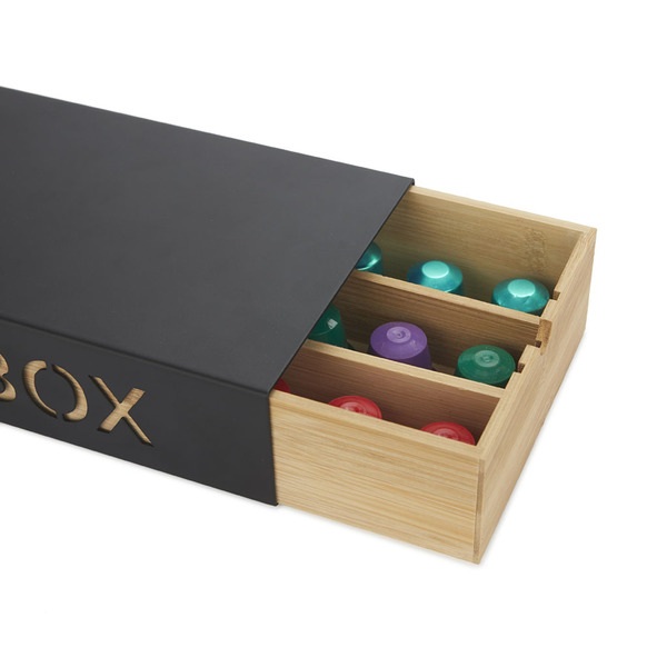 BALVI Contenitore Coffee Box nero metallo-bamboo