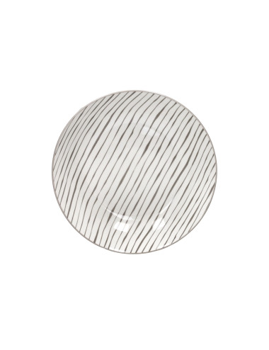 BRANDANI SERVIZIO PIATTI LOTO BIANCO-TORTORA 12 PZ