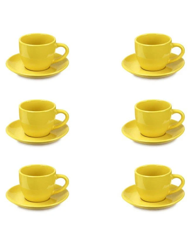 FADE SPA TAZZA SET 6 PZ tazzine caffè carioca giallo con piattino FADE SPA TAZZA SET 6 PZ tazzine caffè carioca giallo con piattino