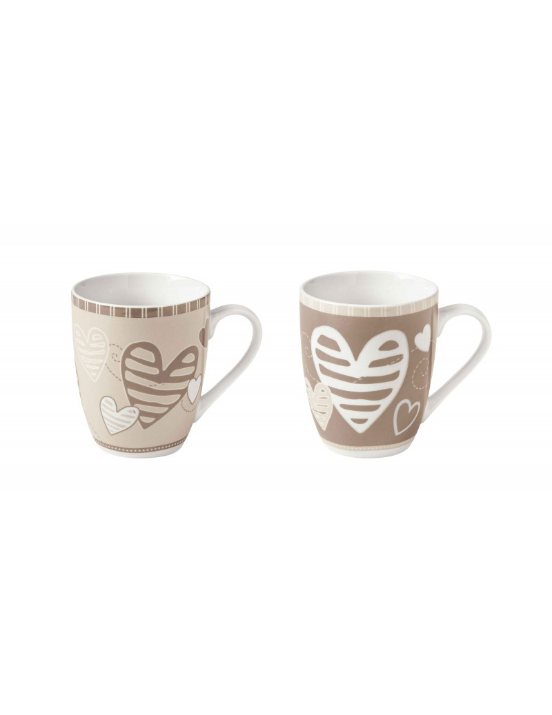 Brandani Set 2 Tazze Mug con Coperchio Colazione Cani Bone China 52286 Tortora Brandani Set 2 Tazze Mug con Coperchio Colazione Cani Bone China 52286 Tortora