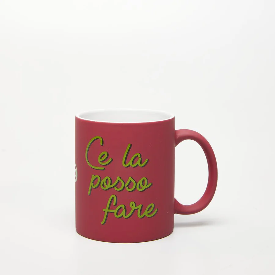 40 PIU&rsquo; FORTY MUG TAZZA CON MANICO FUXIA MAT CERAMICA CE LA POSSO FARE