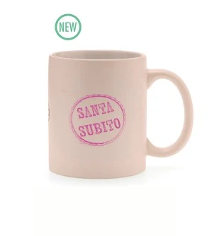 40 PIU’ FORTY MUG TAZZA CON MANICO MAT CERAMICA "SANTA SUBITO"ROSA 40 PIU’ FORTY MUG TAZZA CON MANICO MAT CERAMICA "SANTA SUBITO"ROSA
