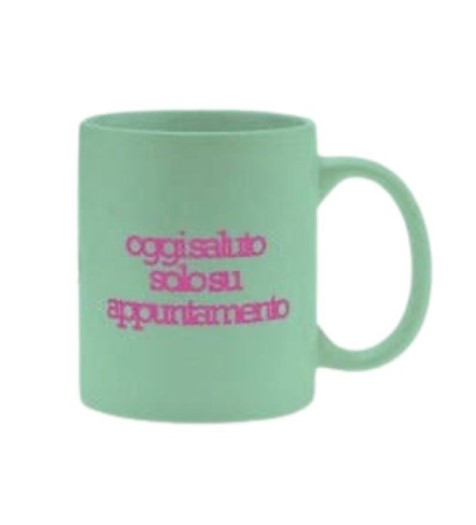 40 PIU&rsquo; FORTY MUG TAZZA CON MANICO VERDE MAT CERAMICA "APPUNTAMENTO"
