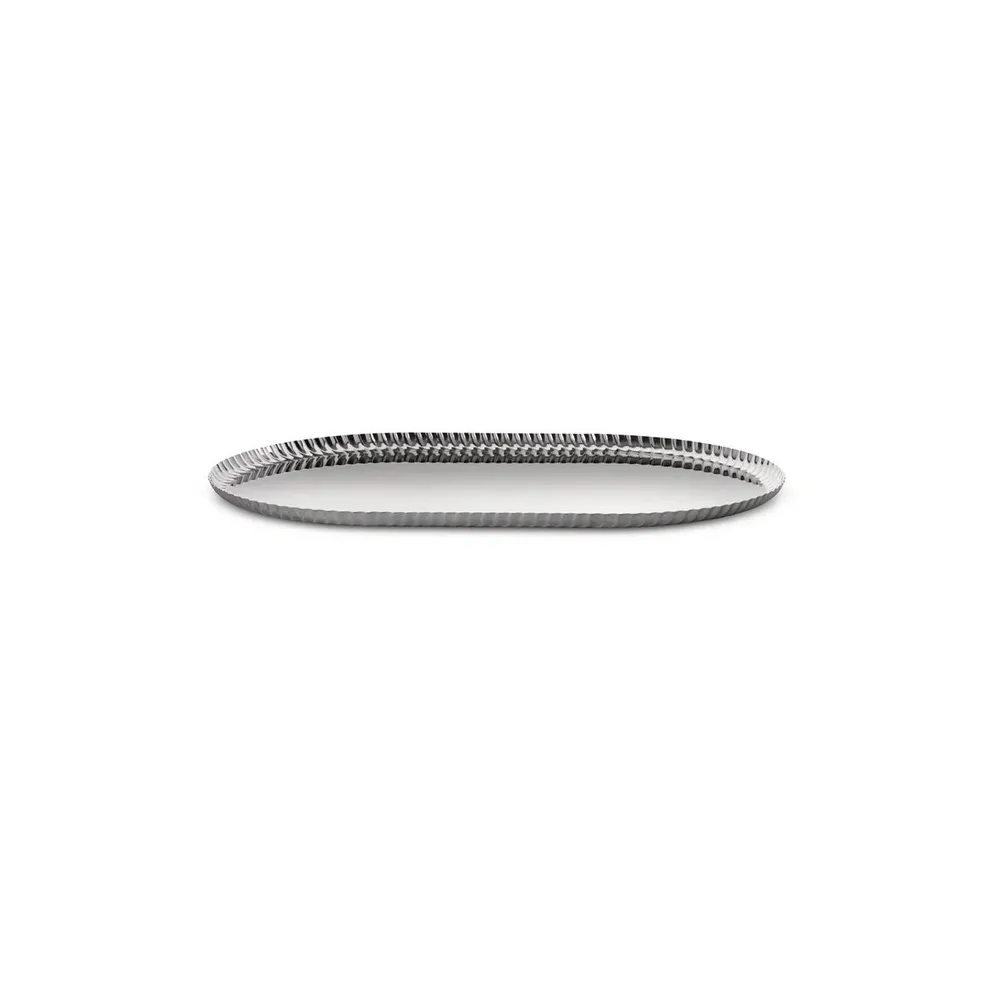 ALESSI  VASSOIO PLEATS OVALE ACCIAIO INOX CM 46X31