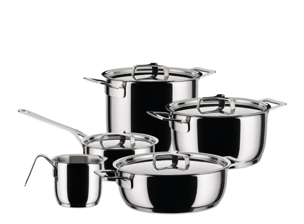 Alessi - Padella acciaio Manico Lungo 28cm linea Pots&Pans