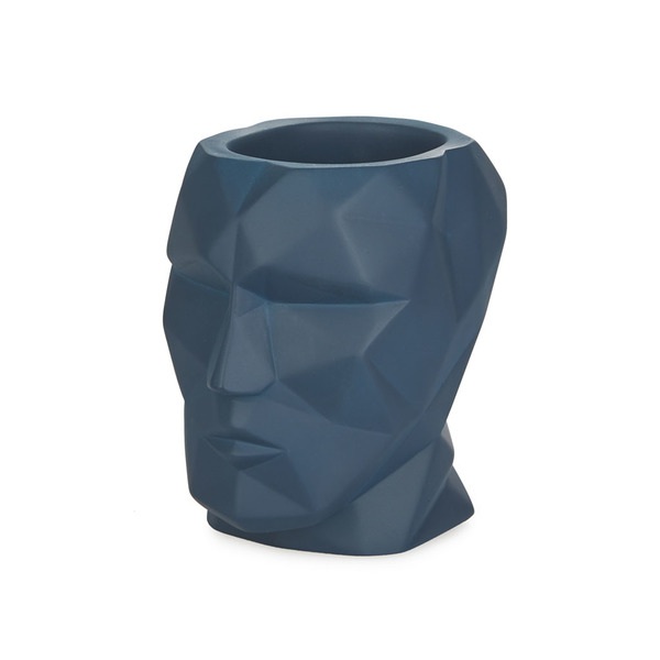 BALVI  Porta matite cemento THE HEAD AZZURRO