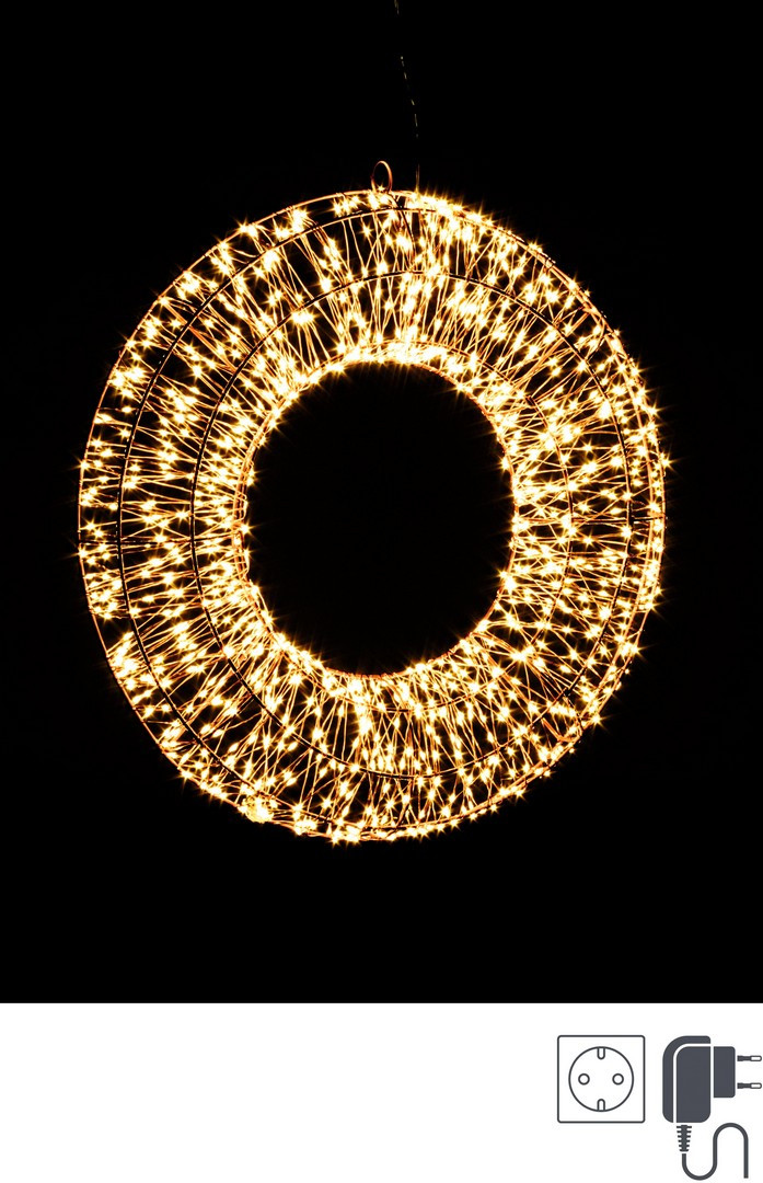 BIZZOTTO  Decorazione Natalizia CORONA 1140 MICROLED CLASSIC COPPER D50