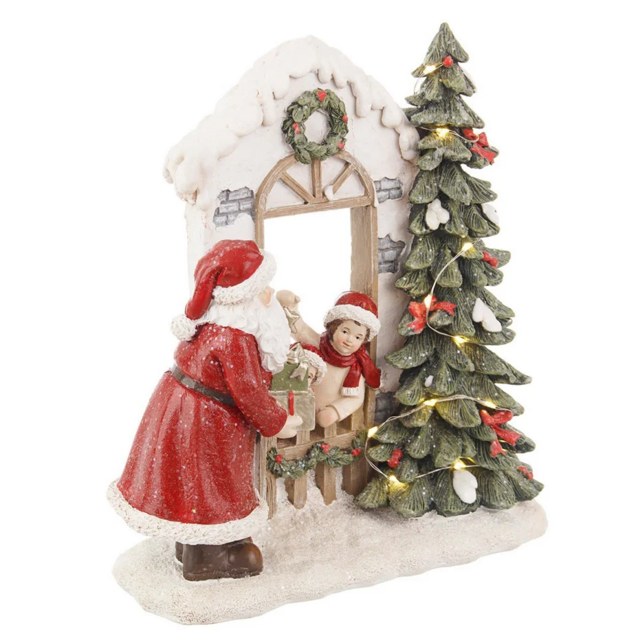BIZZOTTO Casa Marien Babbo natale con bimbi e led in poliresina BIZZOTTO Casa Marien Babbo natale con bimbi e led in poliresina
