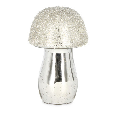 BIZZOTTO Decorazione Natalizia FUNGO Vetro TWINKLE STAND ARGENTO H 21,5 BIZZOTTO Decorazione Natalizia FUNGO Vetro TWINKLE STAND ARGENTO H 21,5