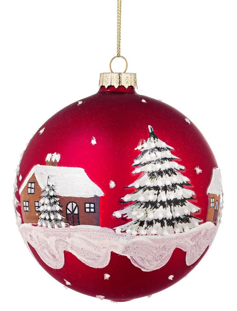 BIZZOTTO Decorazione Natalizia Pallina Sfera Natalizia Vetro Village Rosso D 10 BIZZOTTO Decorazione Natalizia Pallina Sfera Natalizia Vetro Village Rosso D 10