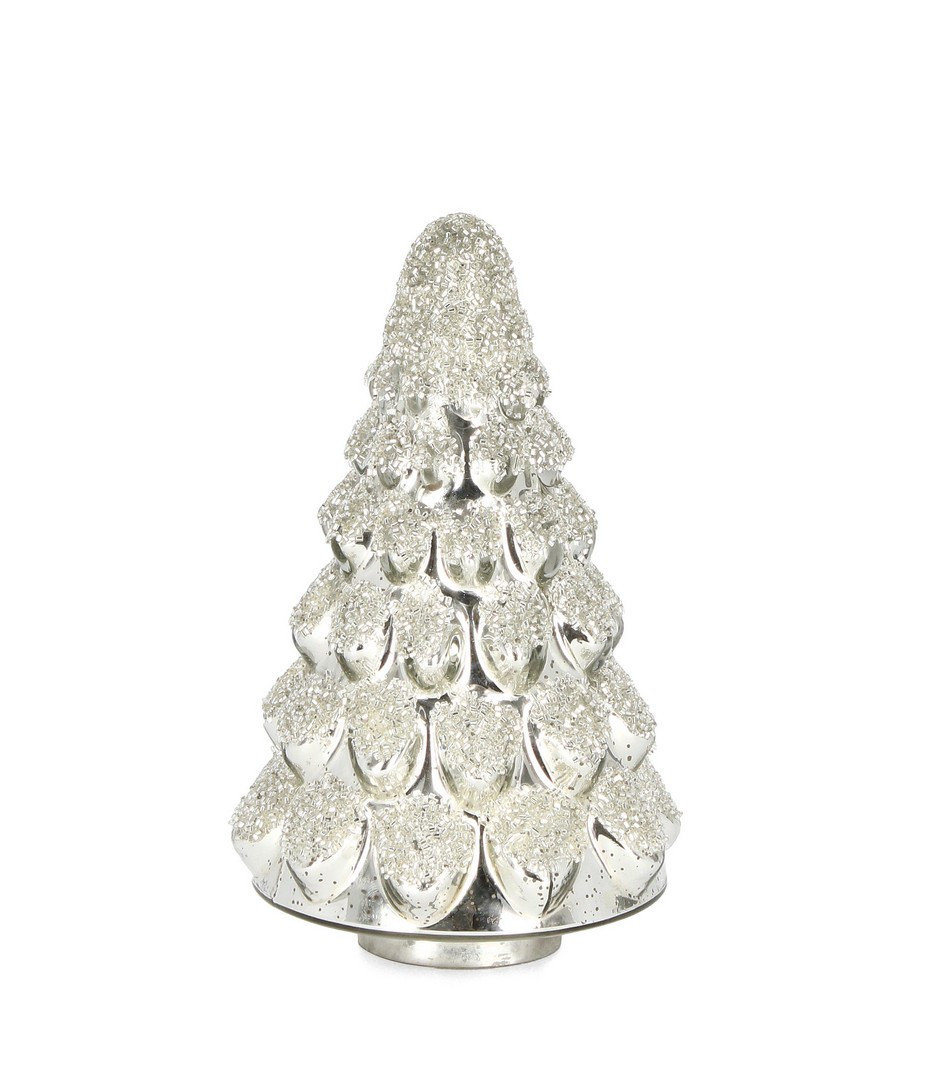 BIZZOTTO Decorazione Natalizia PINO VETRO TWINKLE ARGENTO H22,5 BIZZOTTO Decorazione Natalizia PINO VETRO TWINKLE ARGENTO H22,5