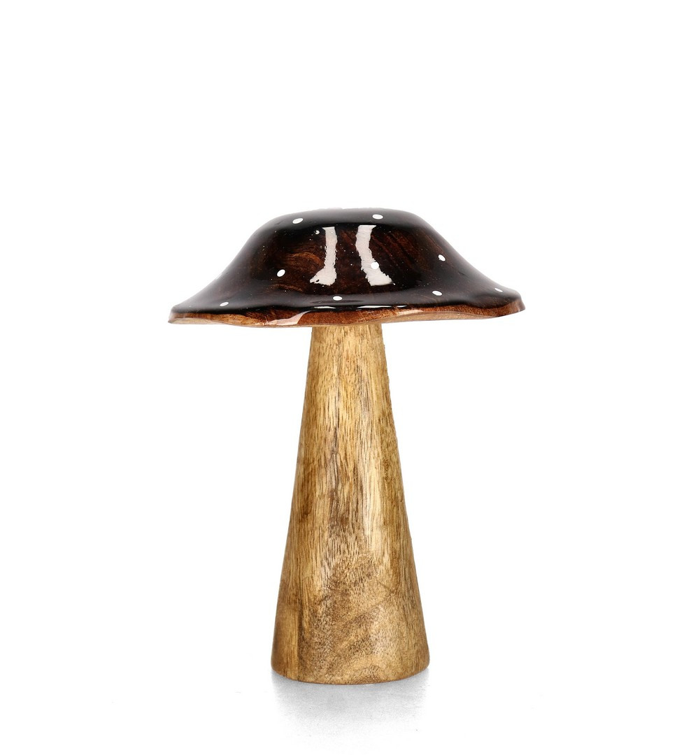BIZZOTTO DECORO FUNGO JASPER STAND MARRONE-NAT H15 BIZZOTTO DECORO FUNGO JASPER STAND MARRONE-NAT H15
