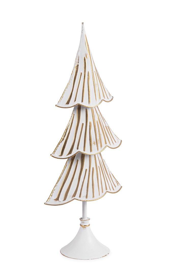 BIZZOTTO DECORO PINO VITTORIA BIANCO-ORO CON BASE H68 BIZZOTTO DECORO PINO VITTORIA BIANCO-ORO CON BASE H68