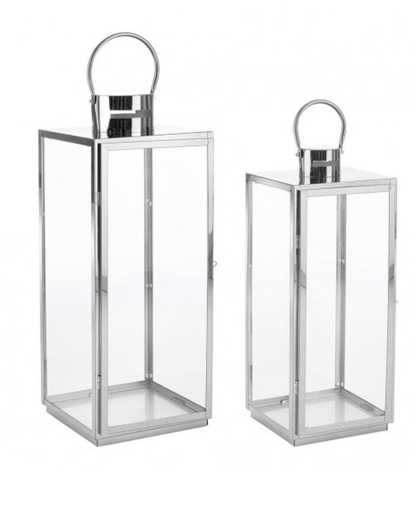 BIZZOTTO LANTERNA SET DUE LANTERNE ALBAN ARGENTO