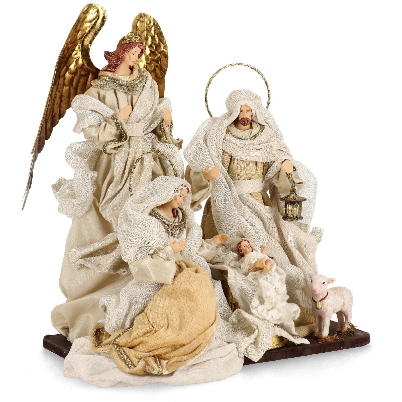 BIZZOTTO NATIVITA&rsquo; SACRA FAMIGLIA DIVINE C-ANGELO H 28 CM
