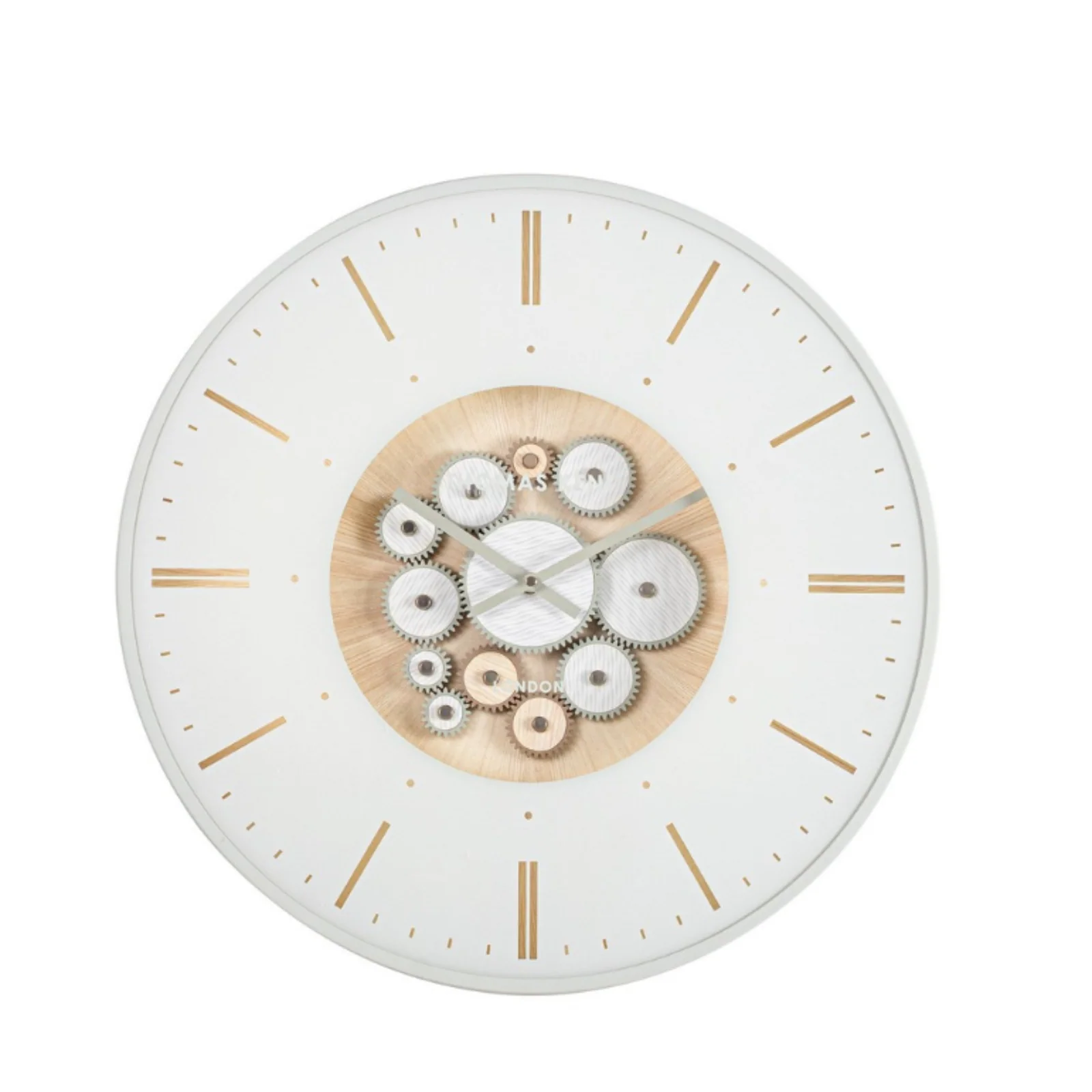 BIZZOTTO OROLOGIO PARETE INDUSTRY BIANCO E ORO 051 DIAM.53 CM