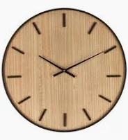 BIZZOTTO OROLOGIO PARETE JANVIER NATURALE E NERO DIAM 60 CM