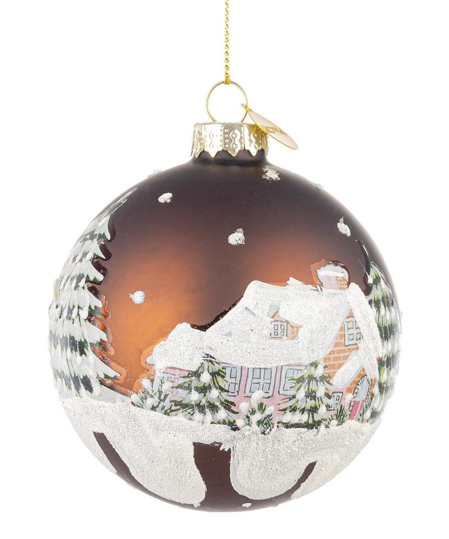 BIZZOTTO PALLA SFERA VETRO VILLAGE MARRONE D 8 CM BIZZOTTO PALLA SFERA VETRO VILLAGE MARRONE D 8 CM