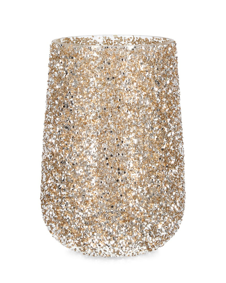 BIZZOTTO PORTA CANDELA ALTO BRILLANTE ORO D18,5X27H VETRO