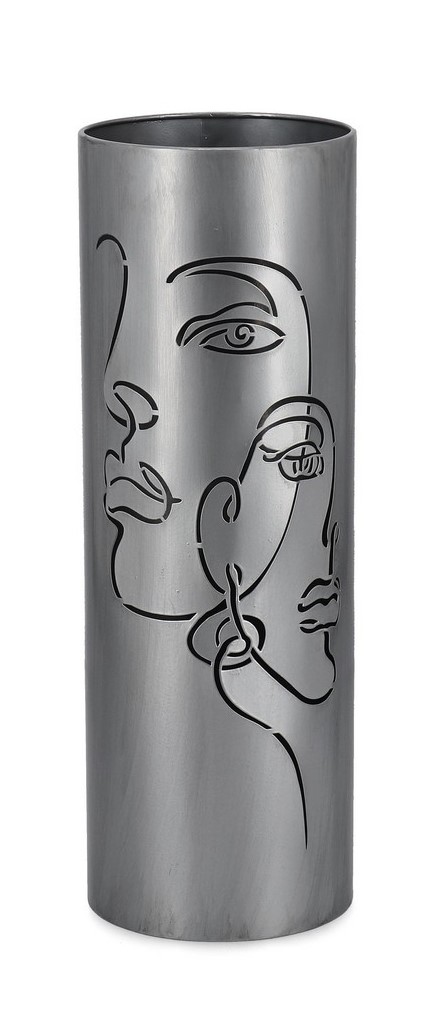 BIZZOTTO PORTA OMBRELLO EVANS CILINDRICO ARGENTO GRIGIO H 52 CM