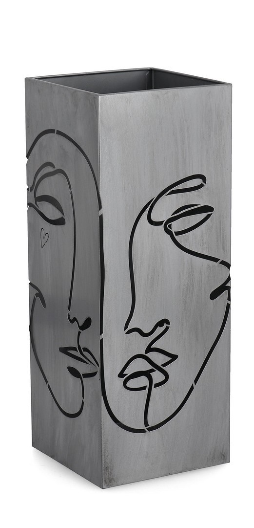 BIZZOTTO PORTA OMBRELLO EVANS RETTANGOLARE ARGENTO GRIGIO H 52 CM