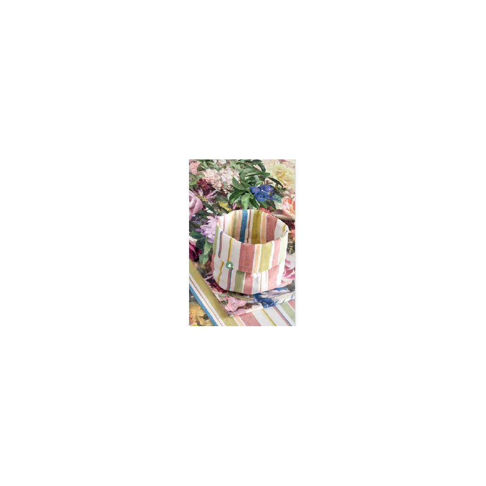 BRANDANI CESTINO PANE RIGHE CALIPSO COTONE 18X23 CM