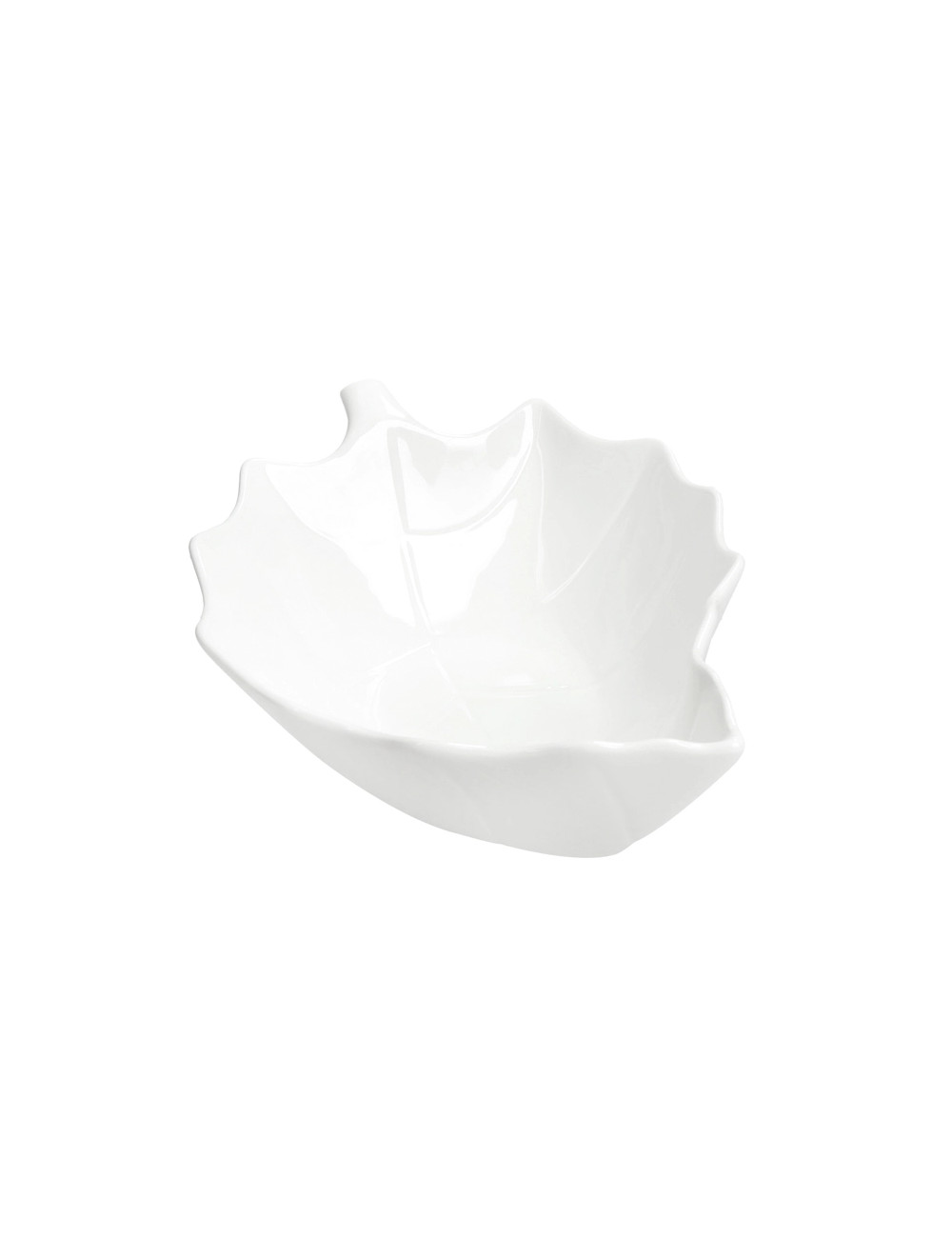BRANDANI CIOTOLA FOGLIA PIOPPO PORCELLANA BIANCO PICCOLA CM 23,5