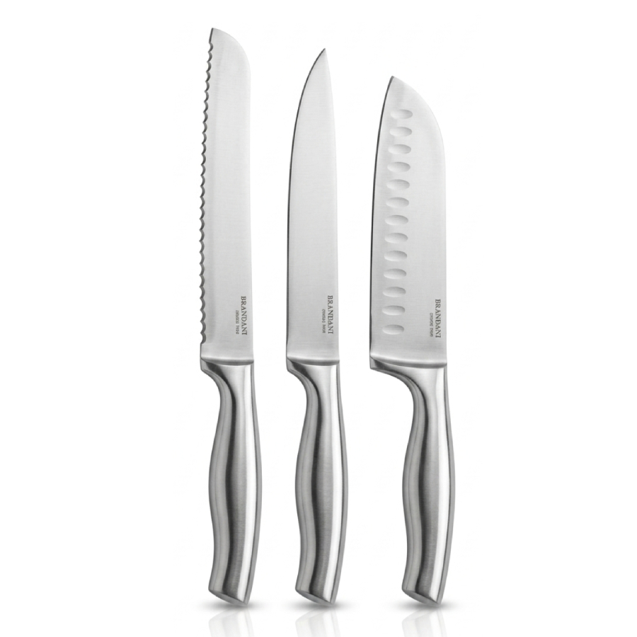 BRANDANI COFANETTO TRE coltelli da cucina in acciaio inox BRANDANI COFANETTO TRE coltelli da cucina in acciaio inox