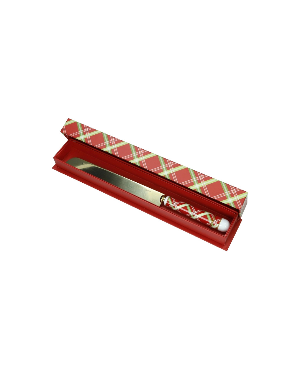 BRANDANI COLTELLO PANETTONE  CHAMPAGNE INOX-PORCELLANA CM 34