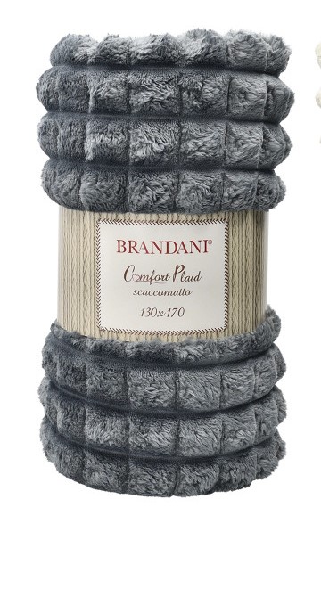BRANDANI COPERTA PLAID GRIGIO SCACCOMATTO POLIESTERE CM 130X170 BRANDANI COPERTA PLAID GRIGIO SCACCOMATTO POLIESTERE CM 130X170