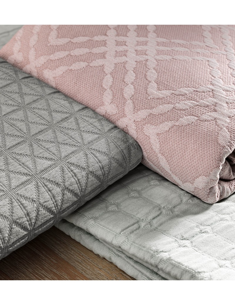 BRANDANI COPRILETTO TRAPUNTINO MATRIMONIALE VERDE ACQUA CELESTE 250X260