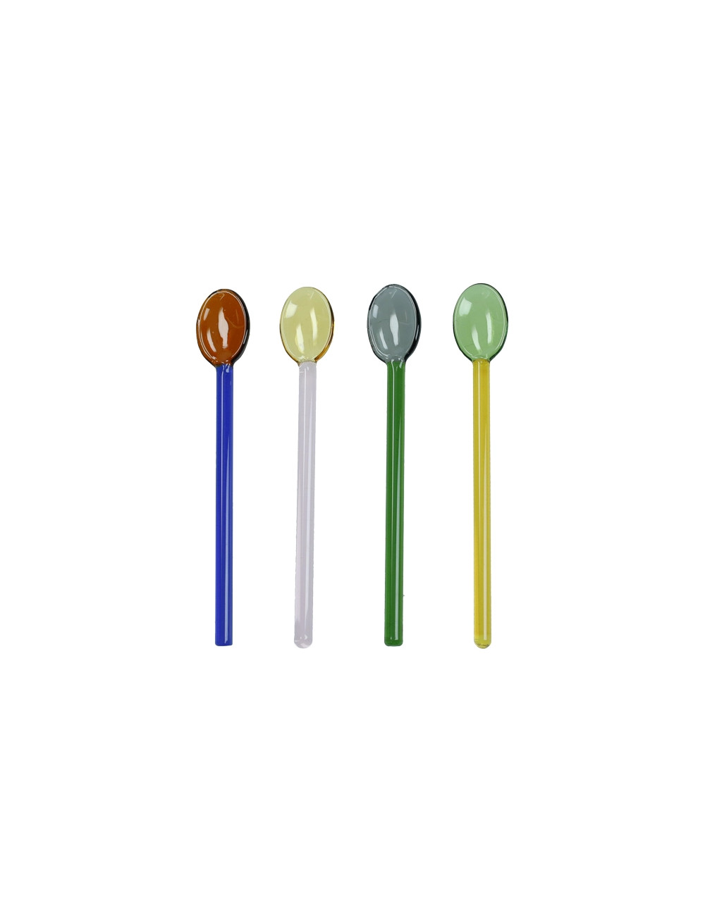 BRANDANI CUCCHIAINO RAINBOW COLORI ASSORTITI SET 4 PZ VETRO
