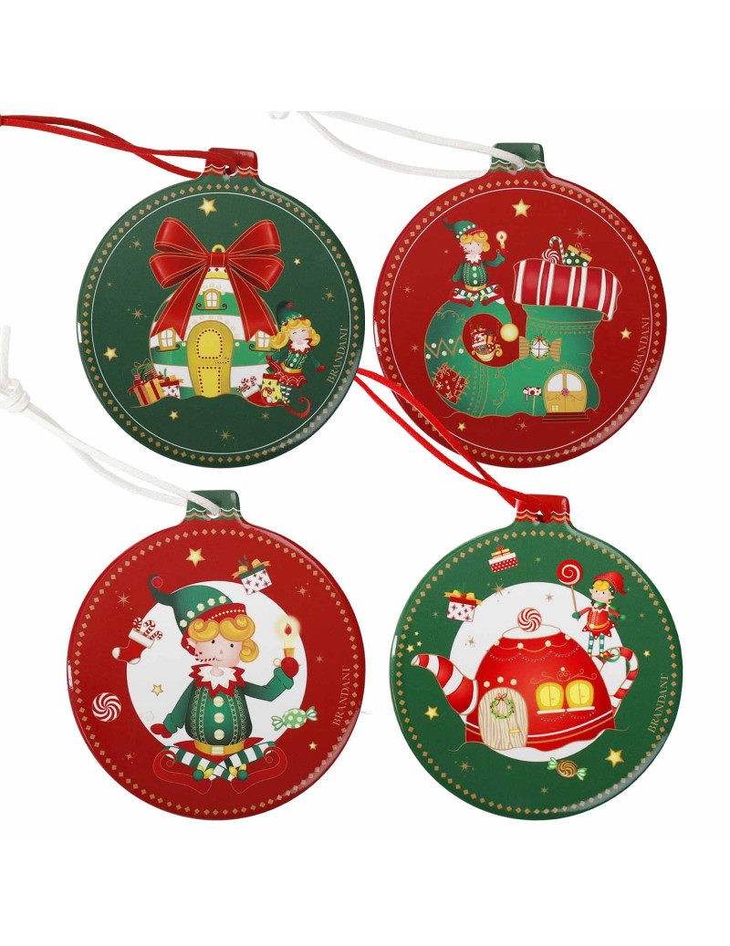 BRANDANI DECORAZIONI ELFOMAGIA SET 4 PZ CERAMICA-SUGHERO