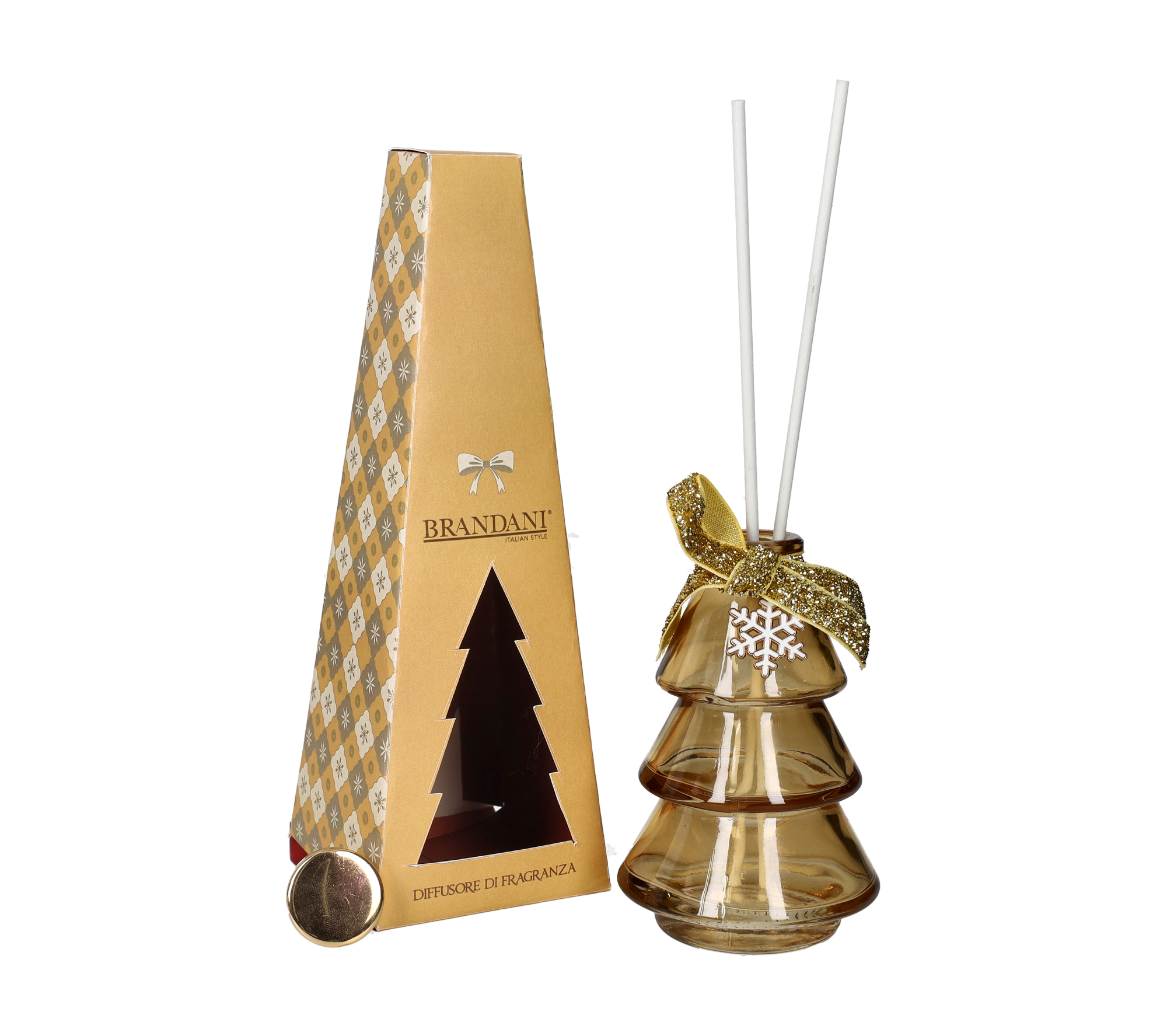 BRANDANI DIFFUSORE DI FRAGRANZA MERRY CHRISTMAS VETRO ORO