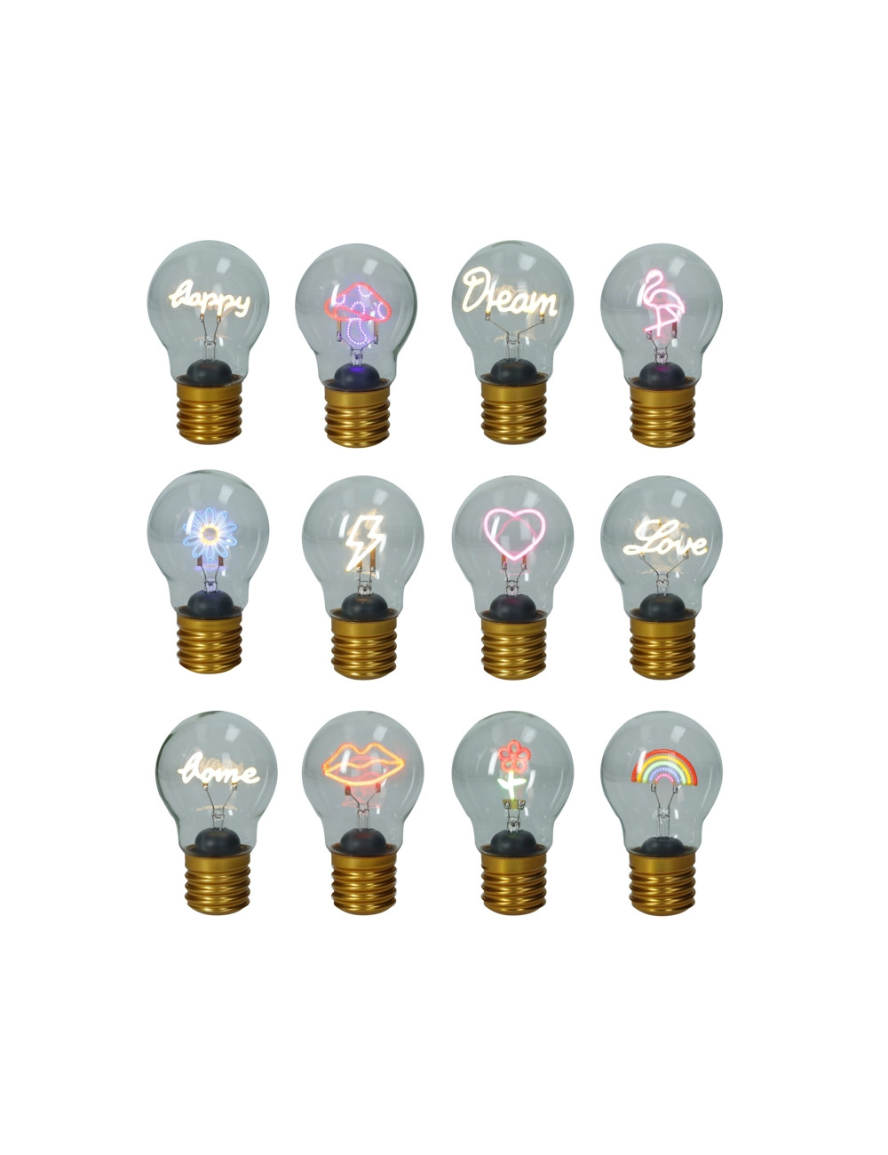 BRANDANI lampadine colori e decori assortiti vetro