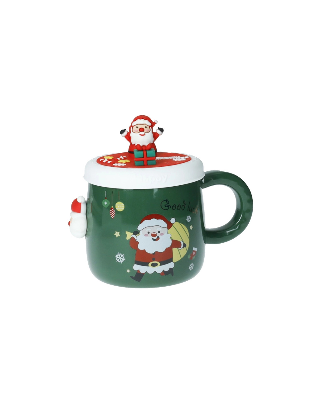 BRANDANI MUG TAZZA MAGNETE BABBO NATALE CON TAPPO SILICONE