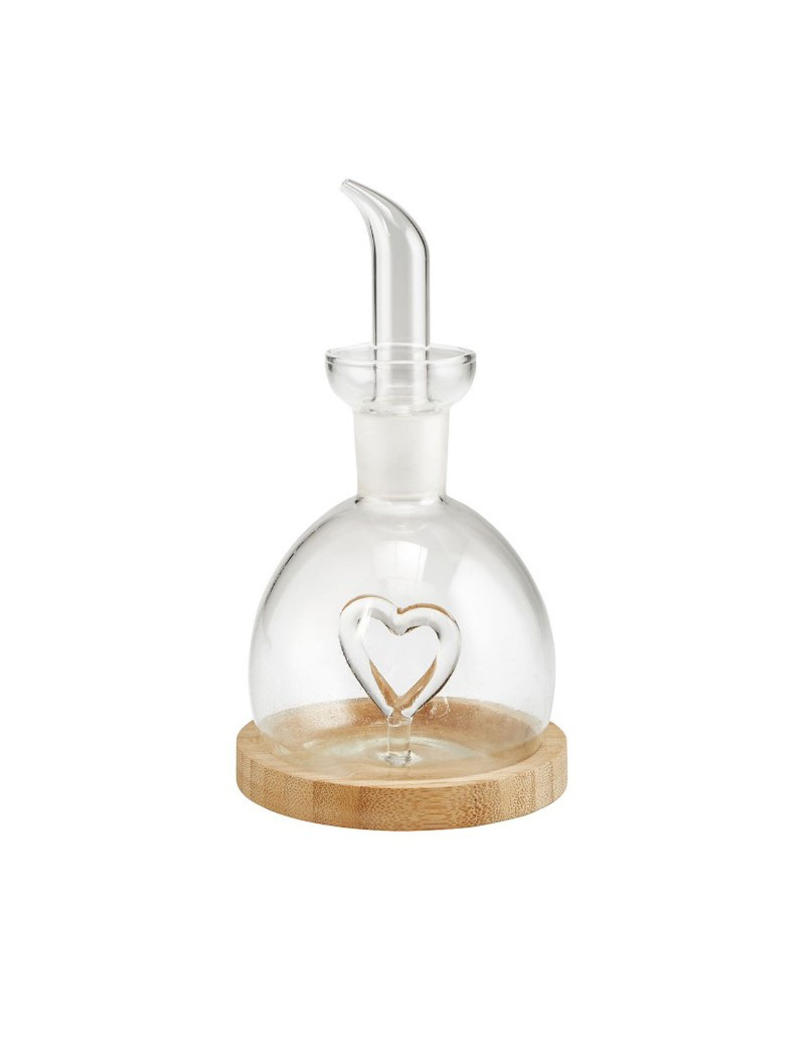 Brandani Oliera Love Vetro Con Base Bamboo Naturale