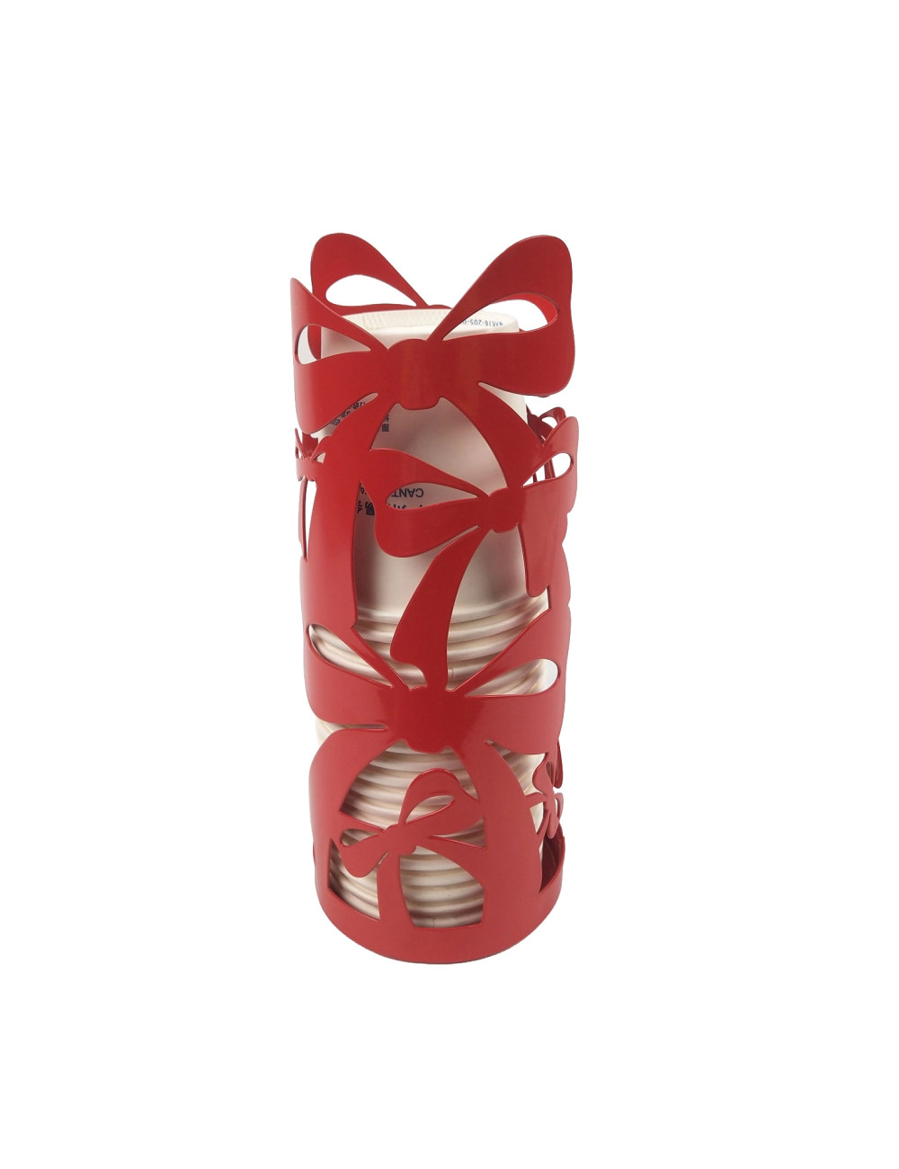 BRANDANI PORTABICCHIERI FIOCCO ROSSO METALLO