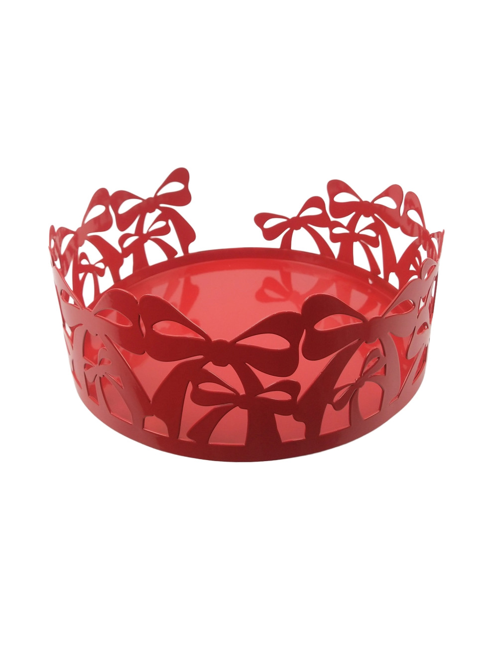 BRANDANI PORTAPIATTI FIOCCO ROSSO METALLO
