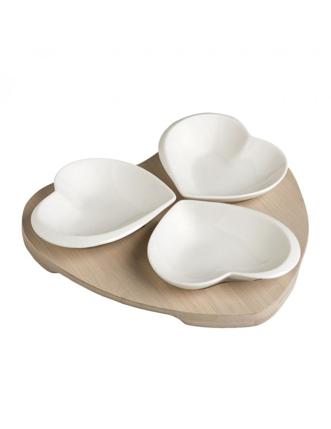 BRANDANI PORTASSAGGI ANTIPASTIERA TRE Cuori Porcellana Bianca