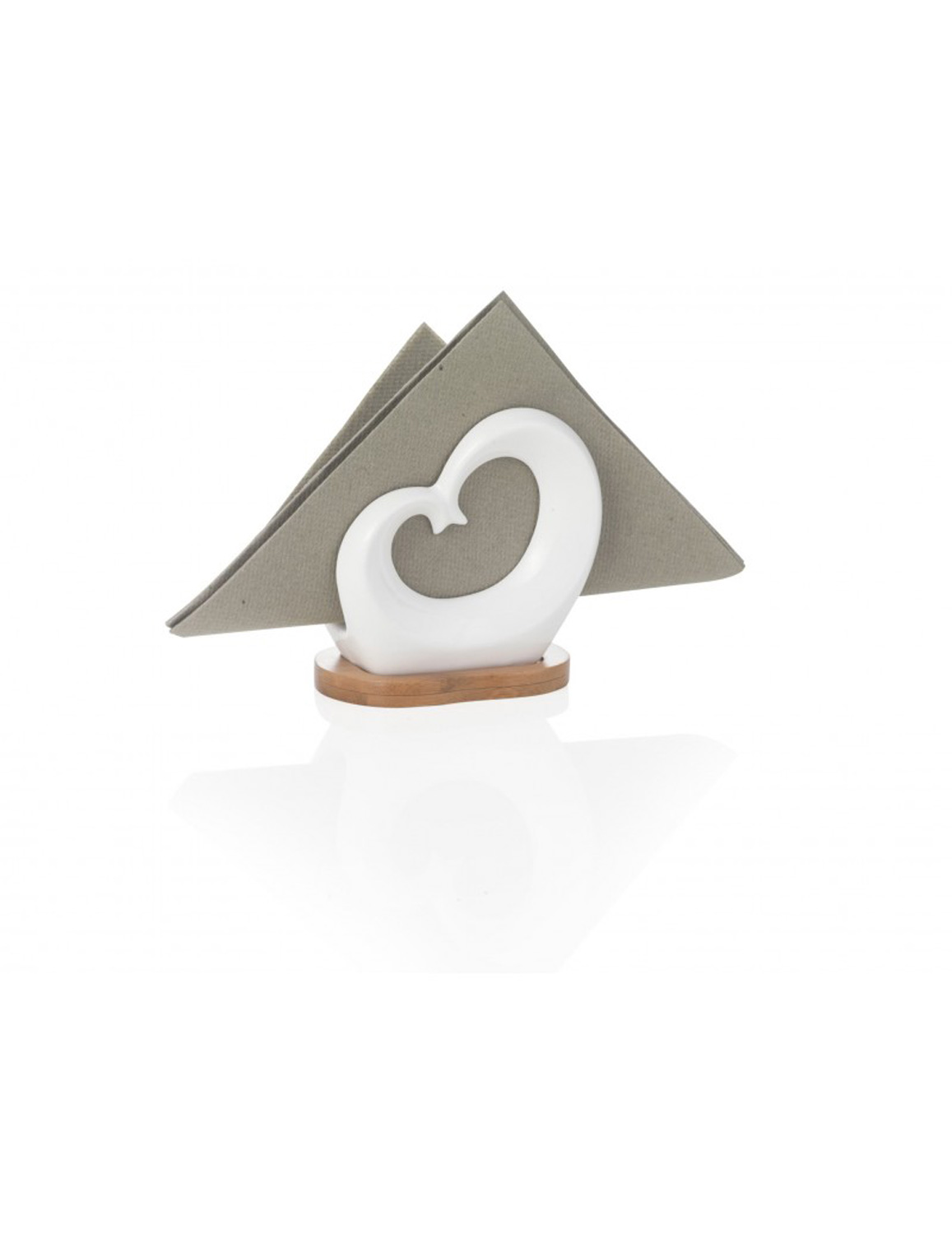 BRANDANI Portatovaglioli Doppio Cuore Porcellana Bianca