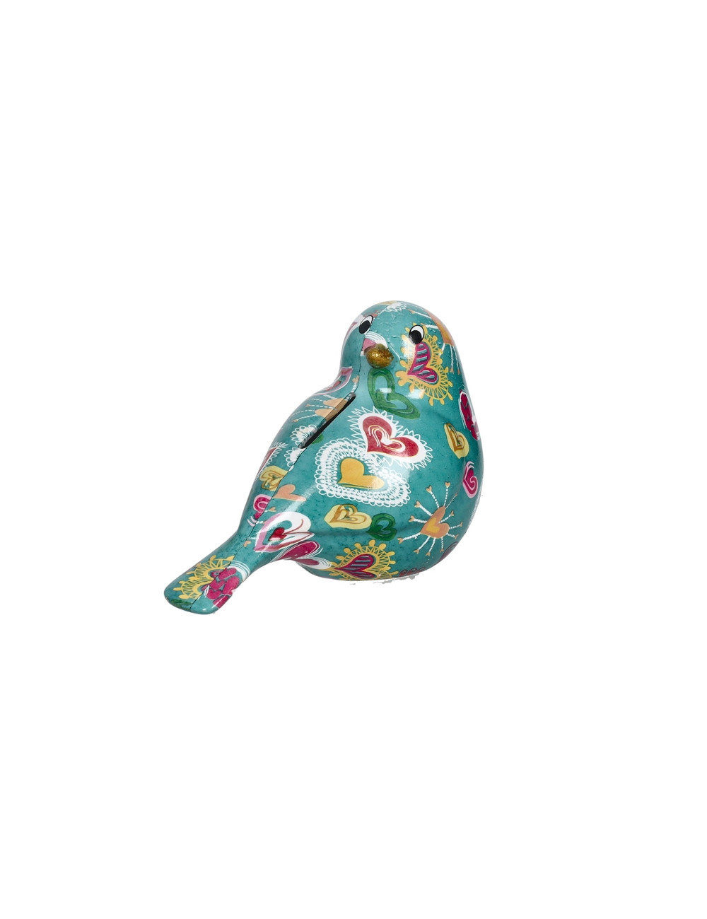 BRANDANI SALVADANAIO UCCELLINO FIORITO COLORE CELESTE