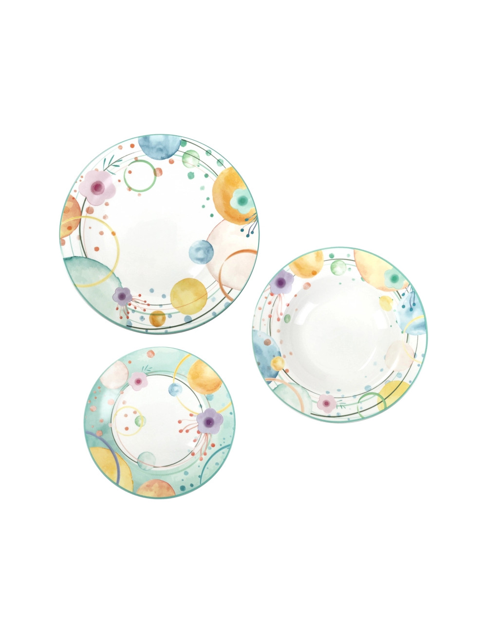 BRANDANI SERVIZIO PIATTI 18 PZ BOLLICINE PORCELLANA BRANDANI SERVIZIO PIATTI 18 PZ BOLLICINE PORCELLANA
