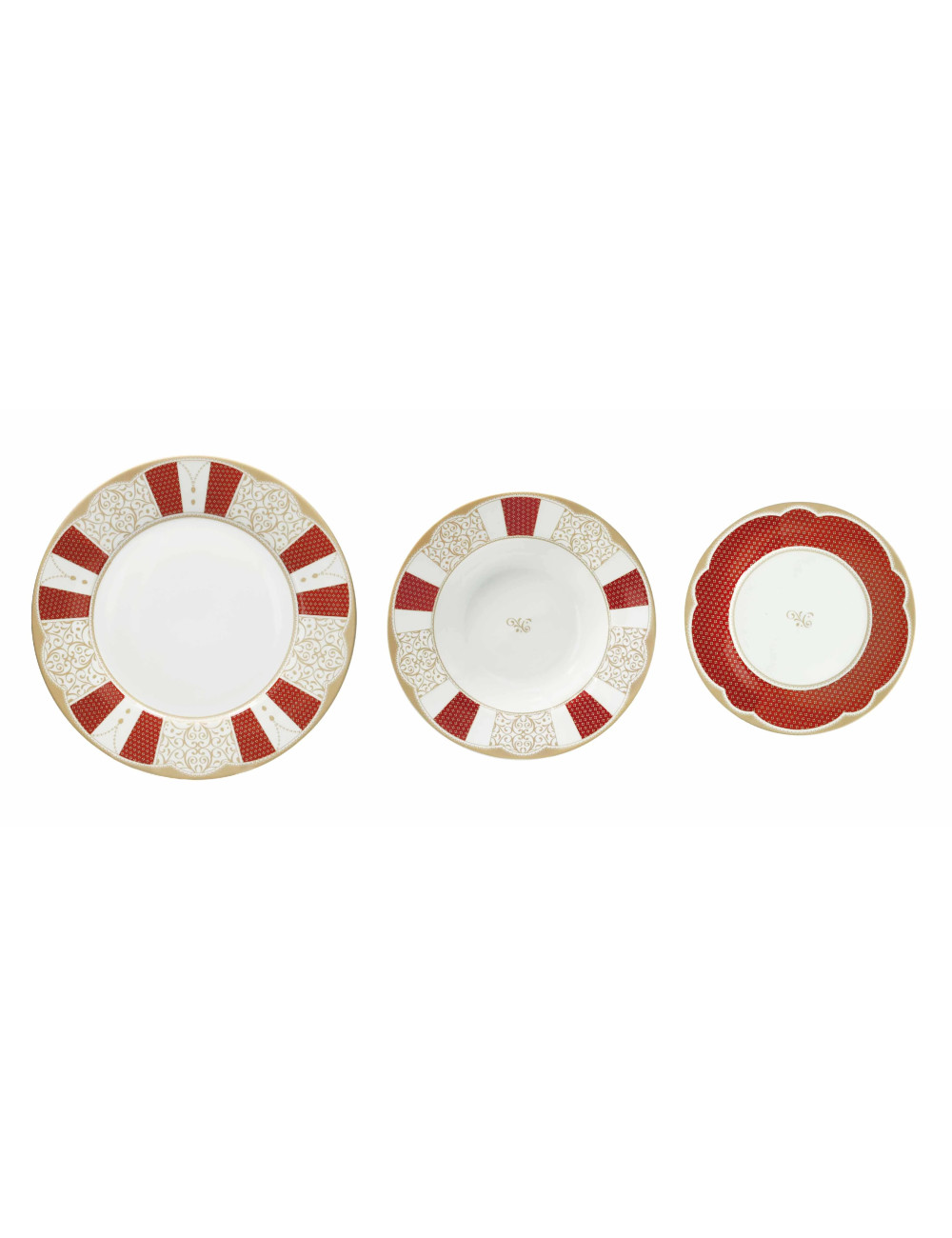 BRANDANI SERVIZIO PIATTI 18 PZ GOLDENEYE RED ROSSO