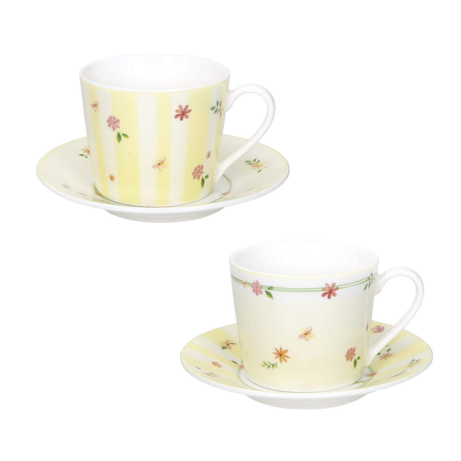 BRANDANI SET 2 TAZZINE CAFFE CON PIATTINO POLLINE GIALLO