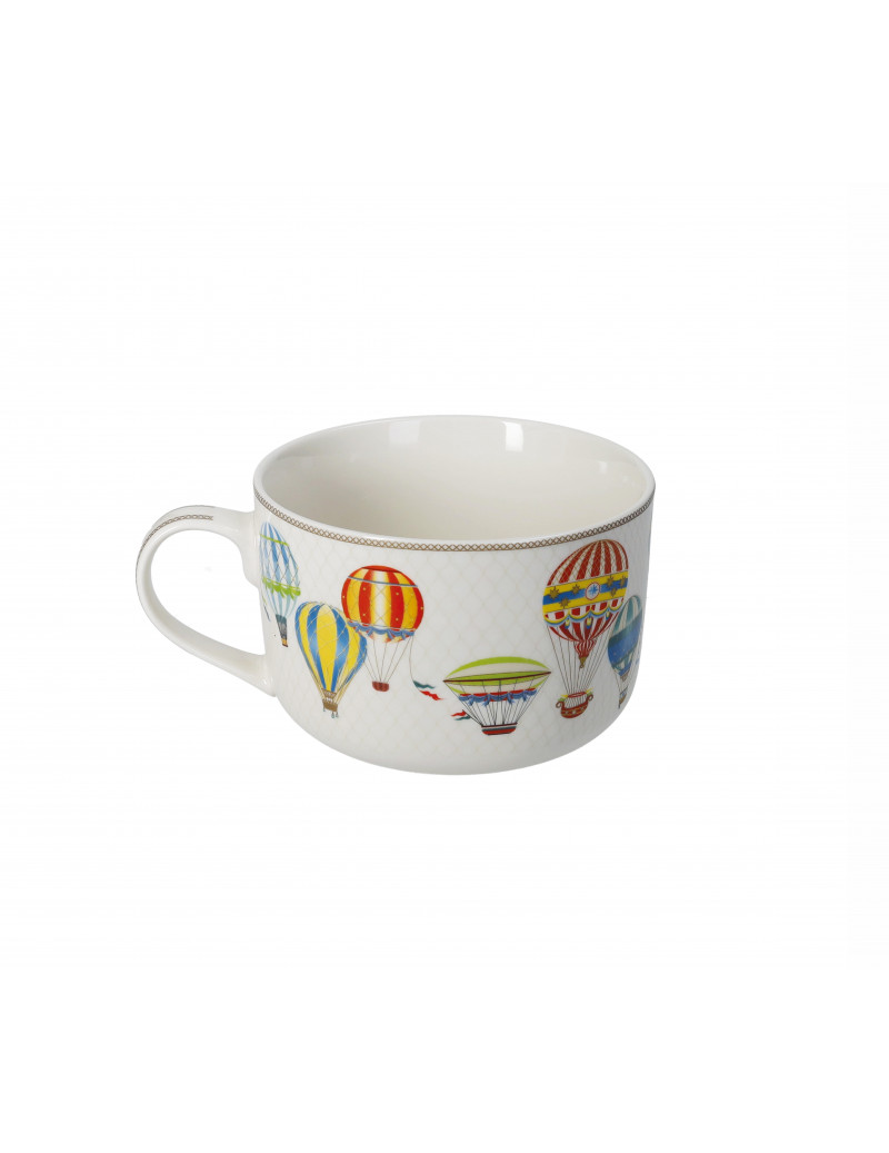 BRANDANI TAZZA COLAZIONE LE MONGOLFIERE NEW BONE CHINA