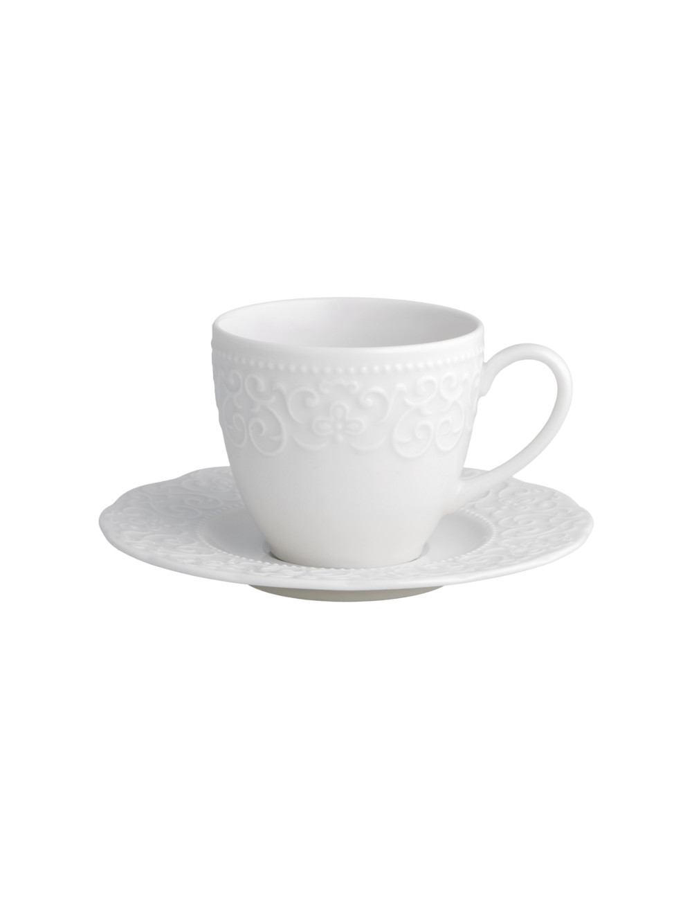 BRANDANI TAZZA SET 6 TAZZE DA THE&rsquo; GRAN GALA PORCELLANA BIANCO