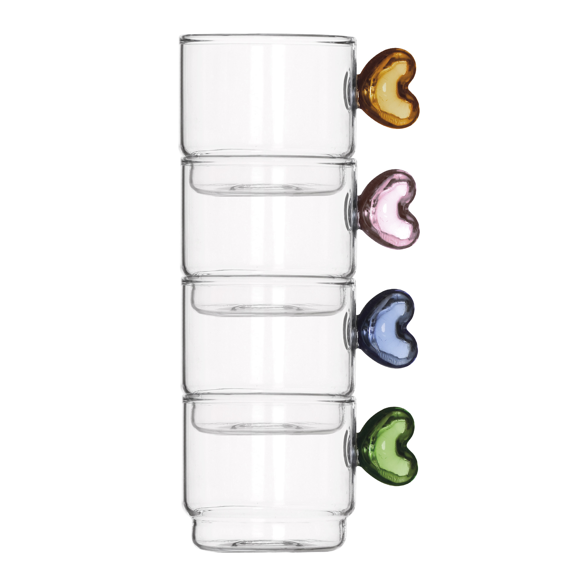BRANDANI Tazzina Caffe cuore le Primizie Set 4 Pezzi Porcellana frutta