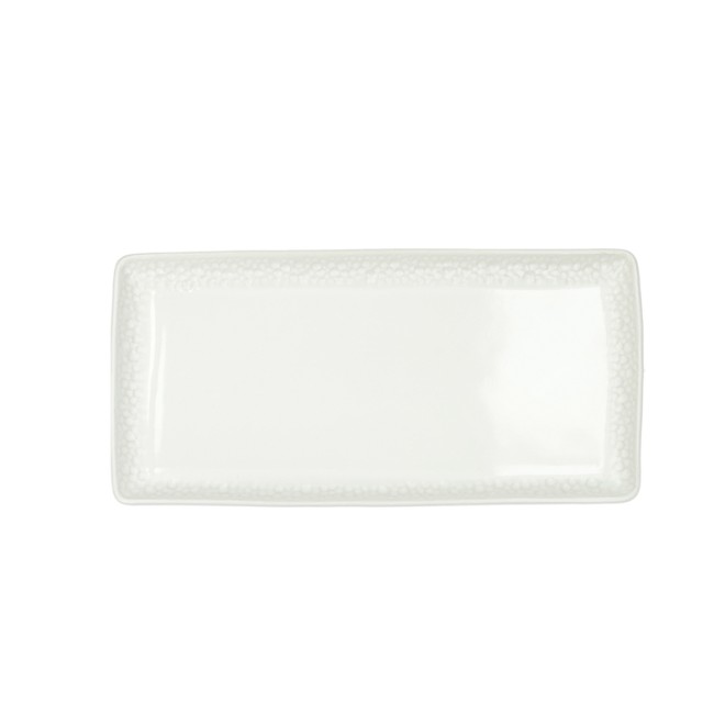 BRANDANI VASSOIO RETTANGOLARE BOLLE BIANCO CM 29